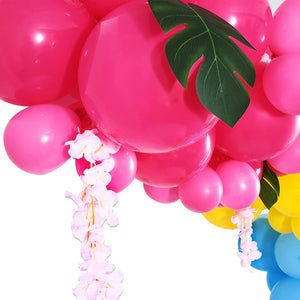 Pack de 130 Globos de Decoración Hawaiana Para Fiestas con Globos Tropicales y Flores