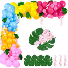 Cargar imagen en el visor de la galería, Pack de 130 Globos de Decoración Hawaiana Para Fiestas con Globos Tropicales y Flores
