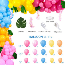 Cargar imagen en el visor de la galería, Pack de 130 Globos de Decoración Hawaiana Para Fiestas con Globos Tropicales y Flores
